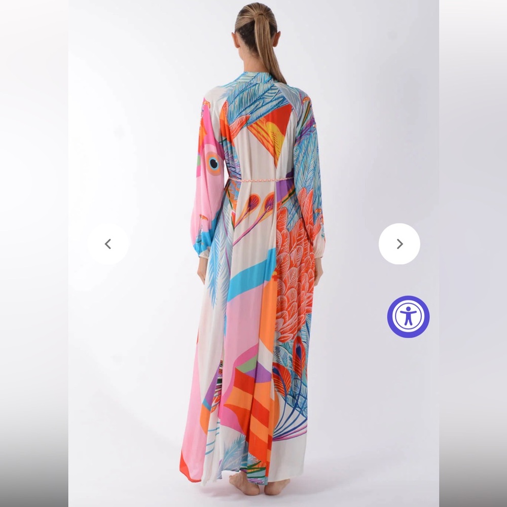 Taj By Sabrina Crippa Nea Mealy Bird Maxi Dress sequin embellished long sleeve - Picture 4 of 16